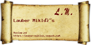 Lauber Miklós névjegykártya